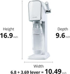 SodaStream - ART Sparkling Water Maker | STARTER KIT | CQC CO2 system | Includes 1x CO2 Cylinder, 1x32 & 1x16 Fl Oz Dishwasher Safe Bottles, 1x Bubly Flavor Drop | Combine with Pepsi Flavors | White