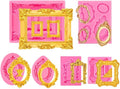 6 PCS Photo Frame Silicone Molds Frame Chocolate Silicone Molds Vintage Style Picture Frame Moulds for Cake Decorating Cupcake Topper Chocolate Candy Polymer Clay