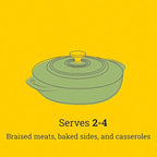 Lodge Essential Enamel Braiser - Refrigerator- & Oven-Safe up to 500° F - Heat-Retaining, Induction-Safe & PFAS-Free Enamel Cookware - 3.5 Quart, Desert Sage