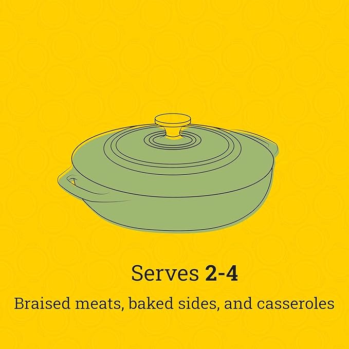 Lodge Essential Enamel Braiser - Refrigerator- & Oven-Safe up to 500° F - Heat-Retaining, Induction-Safe & PFAS-Free Enamel Cookware - 3.5 Quart, Desert Sage