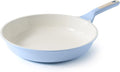 SENSARTE Nonstick Ceramic Frying Pan 9.5-Inch, Healthy Non Toxic Skillet, Induction Compatible Omelet Pan with Heat Resistant Handle, PFAS-Free, Blue