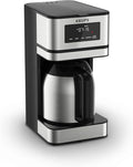 Krups Simply Brew Stainless Steel and Thermal Carafe Drip Coffee Maker 12 Cup Programmable, Customizable, Digital Display, Insulated Coffee Filter, Dishwasher Safe, Drip Free Silver and Black