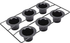 GOWENIC 6-Cup Popover Pan, Carbon Steel Deep Non Stick Bakeware Popover Pan for Baking Pudding Muffins Popovers, Easy to
