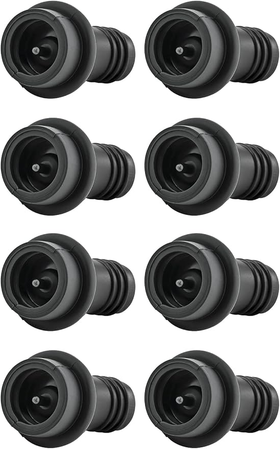 WOTOR Wine Stoppers Vacuum, Wine Saver, Wine Pump Vacuum Stoppers, Wine Preserver, Reusable Bottle Sealer Keeps Wine Fresh (Black, 8 Pieces)