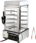 Electric Bun Steamer, Curved Glass Luxury Design 5 Layers Stainless Steel Food Hot Showcase, Bao steaming machine (500C)