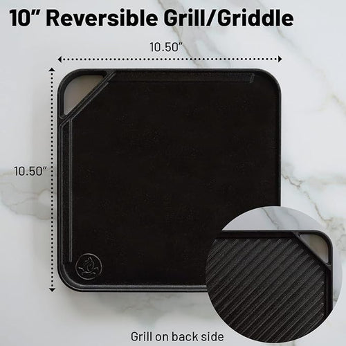 10.5 inch Single-Burner Reversible Cast Iron Grill/Griddle