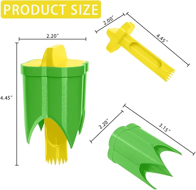 Pepper Corer, 2 in 1 Red Bell Pepper Seed Corer Remover Tool, Fruit & Vegetable Corers Quick Cave Tools for Jalapeno Cutter Deseeder, Yellow Green