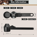 Coffee Scoop & Funnel for Reusable K Cup Refillable Coffee Pods, Coffee Measuring Spoon 2 Tablespoon Capacity, Scoop with Funnel for Ground Coffee, Protein Powder, Tea (Black, 2 Pack)