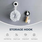 Suction Cup Hooks for Wreaths on Glass, 2025 New No Drill Suction Cup Hooks for Shower, Wreath Hanger Holder for Front Door, Upgraded Towel Hooks for Window Bathroom Mirrors (4, White)