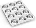 P&P CHEF Muffin Pan Cupcake Baking Pan Set, Stainless Steel Muffin Tin Tray for Mini Cake Tart Quiche, Oven & Dishwasher Safe, Non-toxic & Heavy-duty, (12 Cup, 1Pc)
