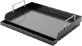 Utheer 17" x 13" Nano-Ceramic Nonstick Griddle for Gas & Charcoal Grills – Universal Flat Top Griddle with Grease Groove/Reinforced Ridges/High Sidewalls, Perfect for Healthy Cooking,Parties & Camping
