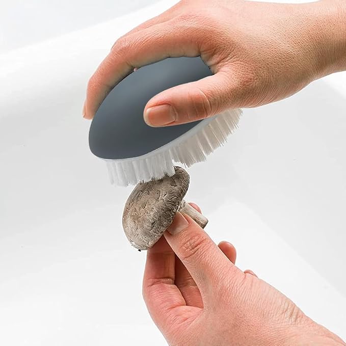 2pcs Vegetable Brush with Dots Remover Potato Scrubber Brush Fruit and Veggie Brushes for Cleaning Food, Corn Silk and Carrots(Color:Grey)