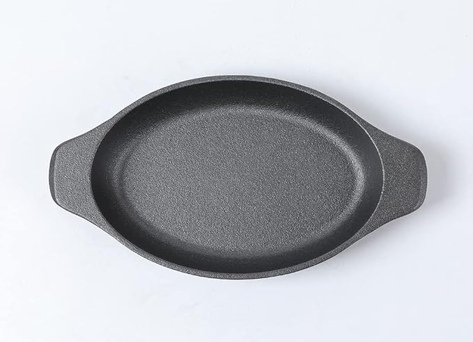 HAWOK Cast Iron Oval Mini Single Serving Bowls cooking/baking pans 6.5"LX4.7"W, 12oz, 6 Pcs