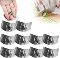 Stainless Steel Finger Guard, Multifunctional Finger Protector for Cutting Food Slicing Finger Guard, Protector Avoid Hurting When Slicing and Dicing Kitchen (10Pcs)