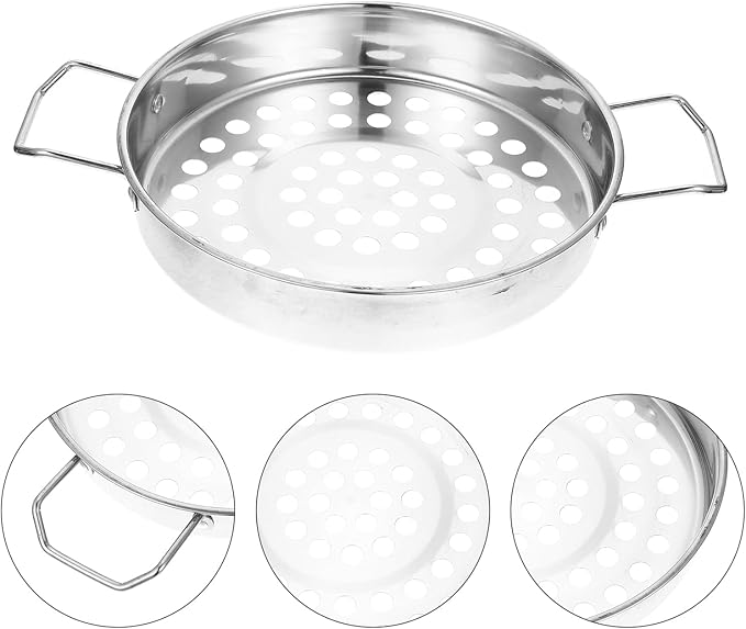 Stainless Steel Large Hole Colander for Shrimp Pasta & Vegetables - Mesh Strainer with Comfortable Grip for Kitchen Use