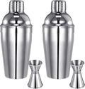 Umigy Cocktail Shaker Set Martini Shaker Bulk Stainless Steel Martini Mixer with Strainer and Double Measuring Jigger for Bar Party Home Use Wine Bar(18 Oz/ 550 ml,2 Packs)