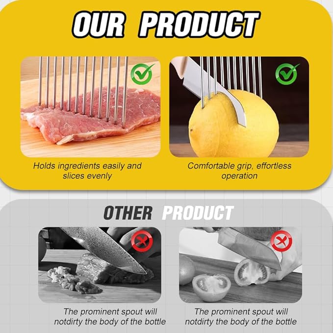 Onion Holder for Slicing, Stainless Steel Onion Slicing Rack, 2026 Upgraded Slicer, Lemon Slicer Vegetable Cutter, Home Kitchen Tools, Fruit, Lemon Slice Aids (Square-1pc)