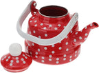 Cabilock Enamel Tea Kettle - Stovetop Teapot with Handle, 1.1 Quart Fast Heating Hot Water Pot for Gas, Induction, Electric, Farmhouse Kitchen Decoration (No Whistling)