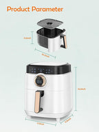 Air Fryer, ALLCOOL Airfryer Oven 8QT Large 1700W 8-in-1 with Touch Screen Air Fryers Dishwasher Safe Nonstick Basket Freidora de Aire 36 Recipes BPA & PFOA Free White