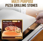 8 PCS Pizza Stone Set, Extra Large 15×12 Inch Pizza Stone for Grill, Rectangle Baking Sone With Pizza Kit for Pizza, Bread, BBQ Grilling, Pizza Peel Set