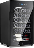 ORYMUSE 24 Bottle Wine Cooler, Freestanding Compressor Wine Fridge with Lock, Slim & Narrow Wine Refrigerator (16.9” W), 41°F–64°F Digital Temperature Control for Red, White & Champagne – Black