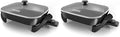 BLACK+DECKER Electric Skillet,Variable Temperature Control,Nonstick Cooking Surface,Dishwasher Safe,Tempered Glass Lid,12"x15",(Pack of 2)