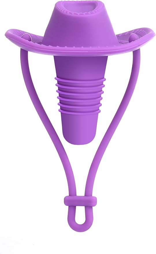 Silicone Wine Stopper Cute Wine Accessories Reusable Sealing plug Fun Cowboy Hat bottle Seals keep wine fresh Gifts for Wine Collector replacement Corks (Purple+Pink)