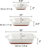Sweejar Relief Casserole Dishes for Oven, Ceramic 9x13 Baking Pans Set for Cooking, Cake, Banquet and Daily Use, Rectangular Bakeware Set, Porcelain Baking Dish, Lasagna Pan Deep with Handles(White)