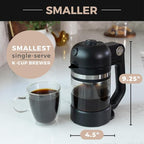 Vinci Breakfast Beverage Bundle: Hands-Free Electric Citrus Juicer & Micro Cafe K-Cup Brewer – Automatic Orange Squeezer Machine Plus Compact Single Serve Coffee Maker perfect for Coffee & Juice