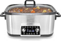 8 Quart 12-in-1 Deluxe Multi Cooker with Sous Vide Function, Programmable Electric Pressure Cooker with Non-Stick Pot, Glass Lid & Adjustable Temperature Settings for Family Meals