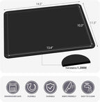 WK Flexible Plastic Cutting Boards Mats with Lip, Foldable Cutting Board for Kitchen Set of 3, Black Cutting Boards for Meat, Nonslip Cutting Mats Sheets, BPA Free, Dishwasher Safe