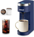 CHULUX Single Serve Coffee Maker for K Cups, One Cup Coffee Machine for Travel Mug, Fast Brewing, Auto Off, Matte Navy