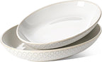 LE TAUCI Ceramic Serving Bowls Set of 2, Large Oval Serving Dishes for Entertaining, 11.8 & 13.7 Inch Salad Bowl for Kitchen Counter, Fruit Bowl, Pasta Bowls, Microwave and Dishwasher Safe - White