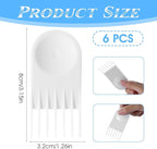 6 Pcs Vegetable Chopper Cleaning Tool Fork Salad Choppers Onion Chopper Tools Vegetables Cutter Cleaning Brush for Vegetable Choppers Fruit Vegetables Cleaner Comb Kitchen Tools White