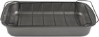 GoodCook Everyday Roast Pan with Rack Rectangular Nonstick Construction Large Capacity Metal Utensil-Safe, 15 x 11-Inch, Gray