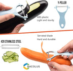 NACOLUS 5 in 1 Mandoline Slicer for Kitchen, Vegetable Slicer Multi Blade Potato Chip, Veggie shredder, Vegetable Cutter, Julienne Shredder and peeler For Small Job In Kitchen Blue
