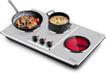 Cusimax Hot Plate Electric,Countertop Infrared Triple Burner with 7″ Ceramic Glass Cooktop,Electric Hot Plate for Cooking,11 Level Temperature Setting