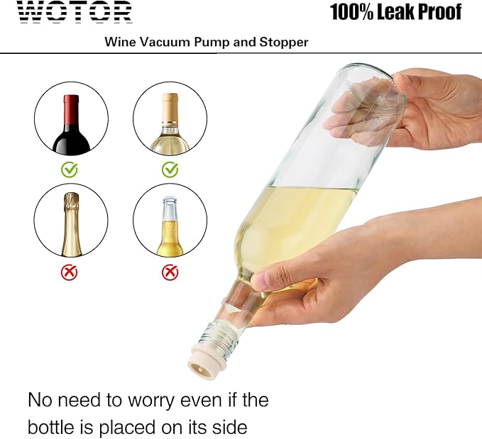 WOTOR Wine Stoppers Vacuum, Silicone Wine Saver & Preserver, Reusable Bottle Sealer, Keep Fresh (Cream, 12 Pieces)