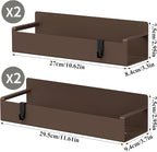 HuggieGems 4 Pack Magnetic Spice Rack Organizer for Refrigerator and Oven, Brown Fridge Organizers and Storage for Kitchen