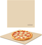 Arcedo Pizza Stone for Oven and Grill 13 Inch, Baking Stones for Bread Thermal Shock Resistant 13x13 Square Pizza Grilling Pans Replacement with PE Scraper