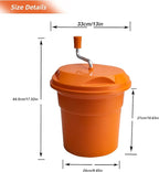 2.5 Gallon Salad Spinner,Large Capacity Vegetable Friuts Salad Dryer,Commercial Manual Salad Mixer for Restaurants Kitchen & Catering,Green & Orange. (Orange, 2.5 Gallon)