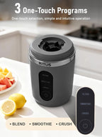 RITUS VORTEX Pro Portable Blender,Personal Blender w/Removable Vessel-for-Smoothies Blend Ice Crush 3 Programs,Cordless 20oz BPA Free Vessel Magnetic-Ring Dishwasher Safe, Leakproof，Grey