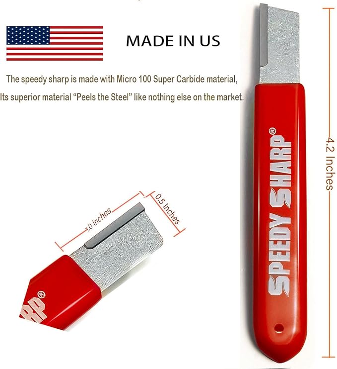 Tool Sharpener, Blade Sharpener, Carbide Sharpener, Knife Sharpening Tool for Kitchen knives Garden Tools Axe Pocket Knives Pruning Shears Hedge Scissors Clippers Pocket Knives (RED)