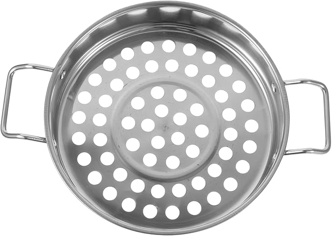 Stainless Steel Large Hole Colander for Shrimp Pasta & Vegetables - Mesh Strainer with Comfortable Grip for Kitchen Use