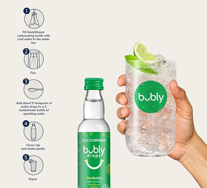 SodaStream - Terra Soda Streaming Machine - STARTER KIT - Sparkling Water Maker with CO2 & Bubly Drop - Eco-Friendly, No Batteries Needed - Black