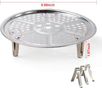 Steamer Rack, Premium Stainless Steel Steamers Rack with Removable Stand, 8.7 Inches Pot Steaming Tray for Steamer Cookware Instant Pressure Cooker