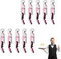 Waiter Corkscrew, Corkscrew Wine Opener Stainless Steel, Wine Bottle Opener Wine Key for Restaurant Waiters Bartenders Sommelier (Pink/10PCS)