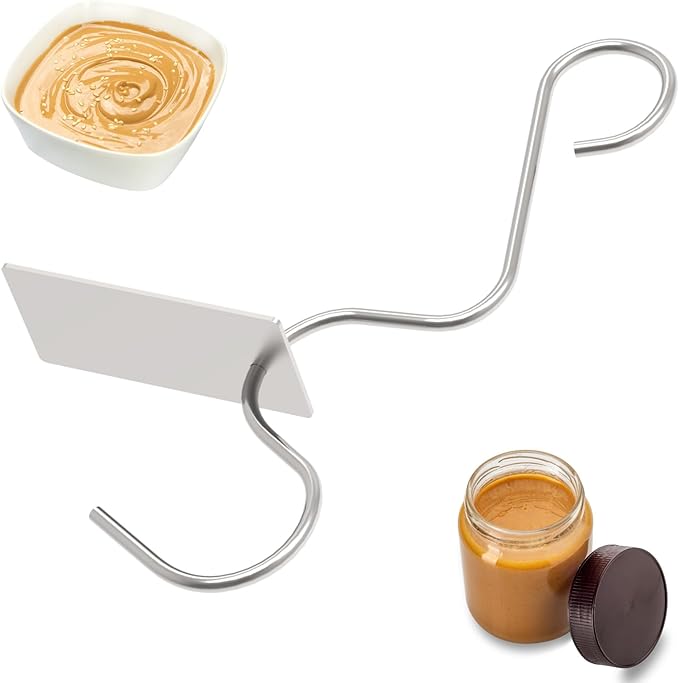 Peanut Butter Stirrer Tool Set - Effortlessly Mixes Nut Butters, Perfect for Breads, Cakes & Cookies - Includes Scraper - Premium Kitchen Essential for Delicious Salads Tool