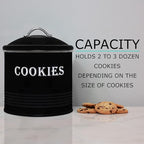 Blue Donuts Vintage Cookie Tin - Airtight Jar Containers, Kitchen Counter, Large Size, Gift Giving