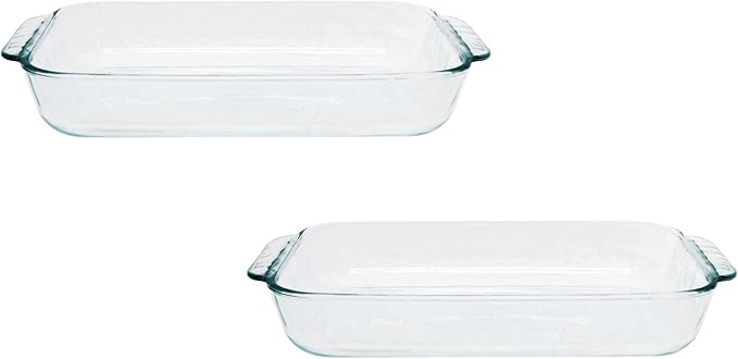 Pyrex 232 2qt Clear Glass Baking Dishes (2-Pack) Perfect for Brownies, Sweet Rolls, Casseroles and so Much More - Made in USA